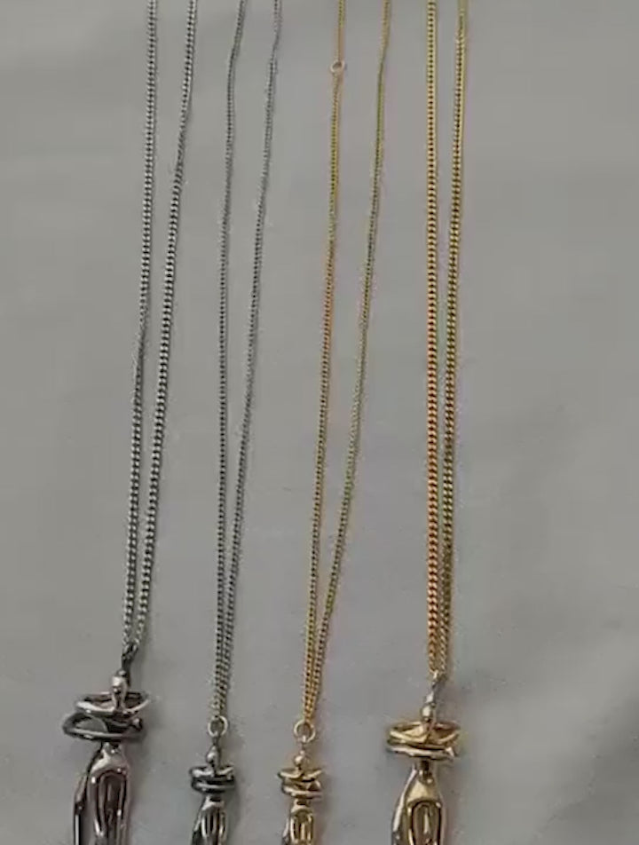 Hot Sale Affectionate Hug Necklace Couples Anniversary Valentine's Day  Gift Fashion Punk Street Style Pendant Necklace